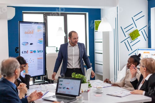 Preview: Angry mad boss shouting having conflict with multiethnic employee