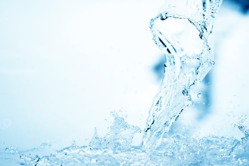 Preview: Blue Water Splash On White Background For Abstract Water Concept