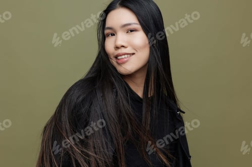 Preview: Glamour woman japanese portrait cosmetic fashion asian beauty femininity beautiful model hair