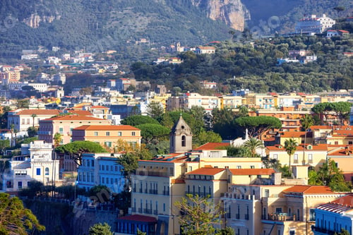 Preview: Rocky Coast and Homes in Touristic Town, Sorrento, Italy