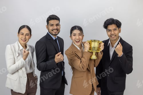 Preview: Asian agile business team excels, earns praise ,celebrates milestone with client delight.