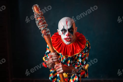 Preview: Mad bloody clown with baseball bat