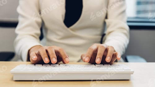 Preview: Woman hand using laptop or computor searching for information