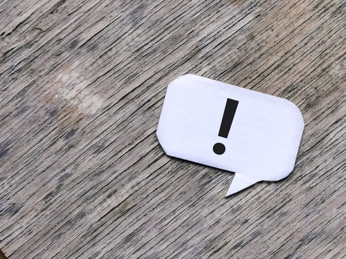 Preview: Exclamation mark on bubble speech.