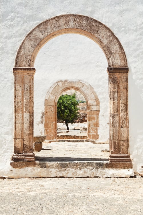 Preview: Vertical shot of Convento de San Buenaventura ruins in Betancuria, Canary Islands, Spain