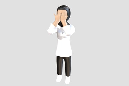 Preview: 3D Covering Face Woman Character