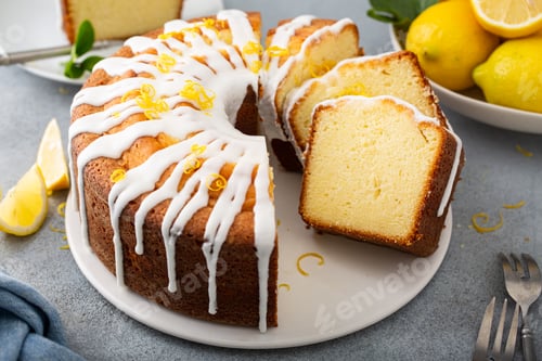 Preview: Lemon pound cake with powder sugar glaze
