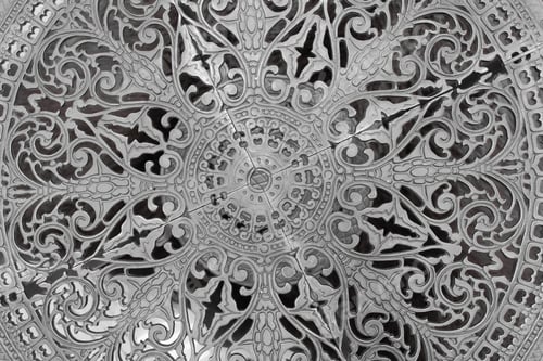 Preview: Close-up of seat of wrought iron vintage chair.
