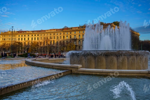 Preview: Milan, Italy: the fountain known as Torta degli Sposi