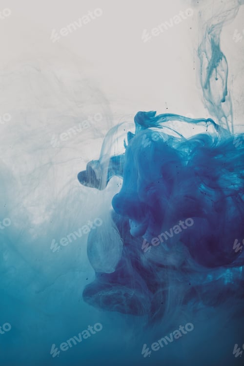 Preview: abstract artistic background with blue swirls of paint