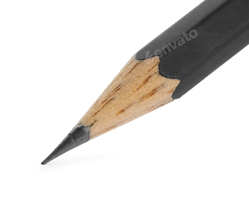 Preview: One sharp graphite pencil isolated on white