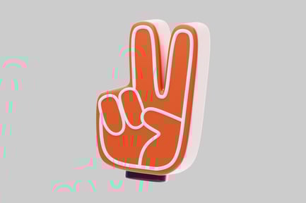 Visualização: Dedo de espuma com contorno branco