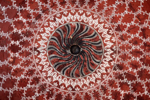 Preview: Decorative pattern on ceiling of Taj Mahal building, beautiful ancient ceiling decorations