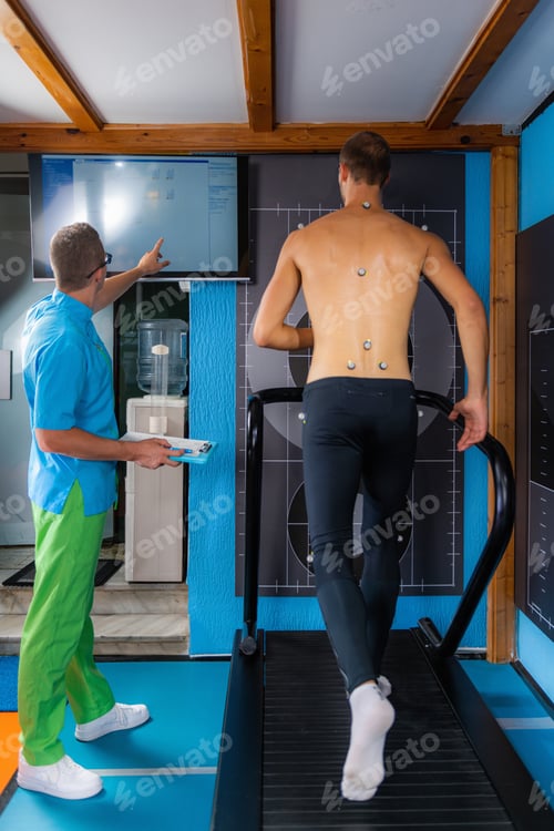 Preview: Sport professional running athlete following the anthropometric test procedure