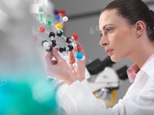 Preview: Scientist examining molecular model