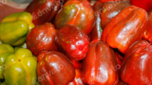 Preview: Fresh and ripe peppers in the the market