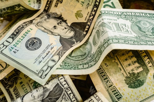 Preview: Pile of United States Twenty Dollar Currency