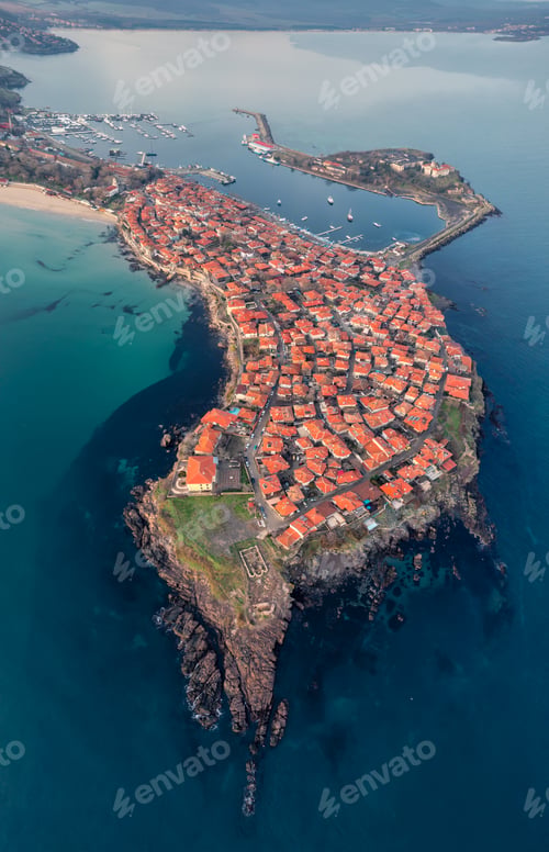 Preview: Aerial view of the old town of Sozopol, Bulgaria