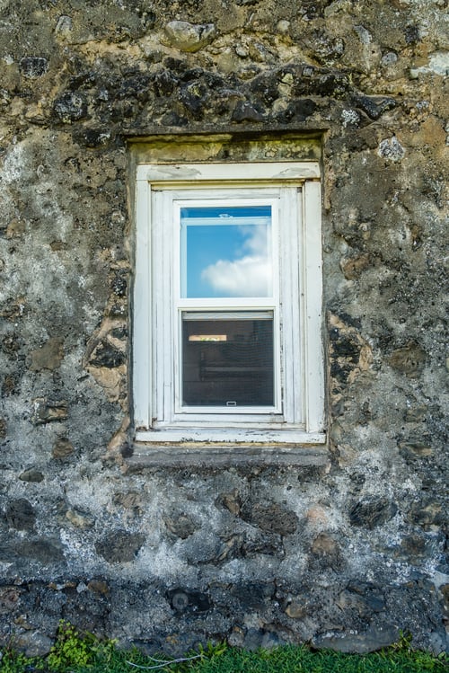 Preview: A View Of Windows Of The Old Church At Keanae Point On Maui, Hawaii.