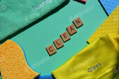 Preview: Clean, words in wooden alphabet letters isolated on background