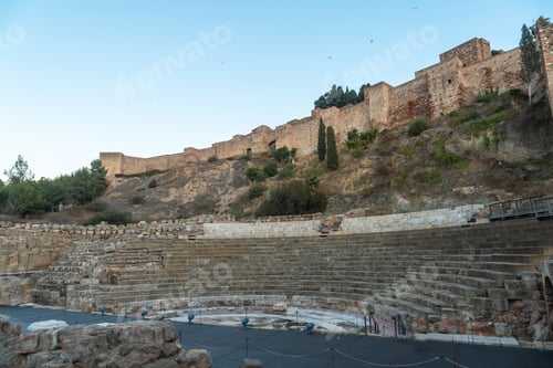 Preview: Amphitheater below the Alcazaba in the city of Malaga, Andalusia. Spain