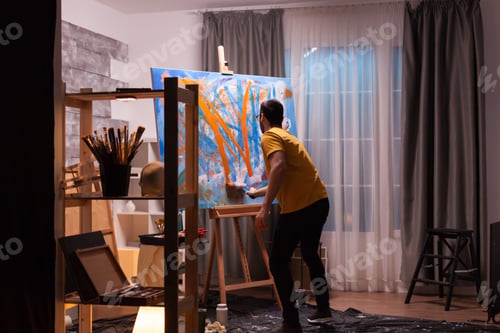 Preview: Artist painting on canvas