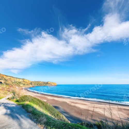 Preview: Amazing morning scene of Rais Gerbi cape and beach Torre Conca.