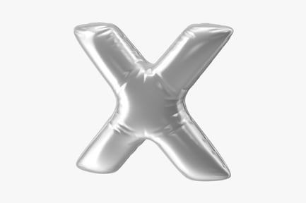 Preview: Silver Foil Letter X Balloon