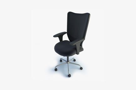 Preview: Black office chair with high backrest and armrests