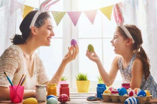 Preview: family preparing for Easter