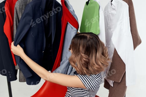 Preview: pretty woman clothes hanger dresser fashion interior fun Retail light background