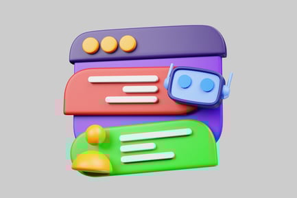 Preview: Colorful messaging interface with chatbot