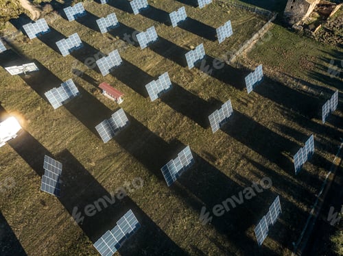 Preview: Aerial shot of solar panels in a rural zone in Spain