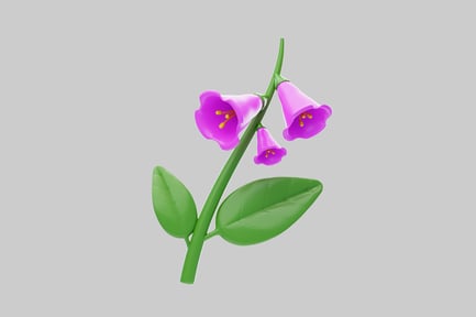 Preview: Cartoon pink bellflower plant