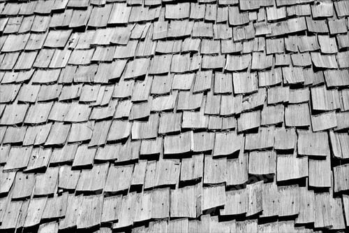 Preview: Grayscale shot of old wooden shingles