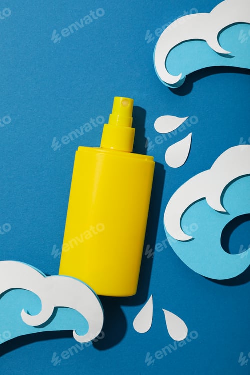 Preview: Sunscreen on the waves, summer vacation concept.