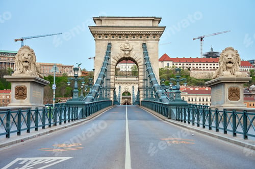 Preview: Budapest Cityscape with Chain Bridge Along Danube River