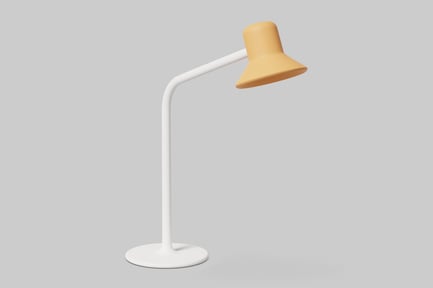 Preview: Desk lamp with white base and yellow shade