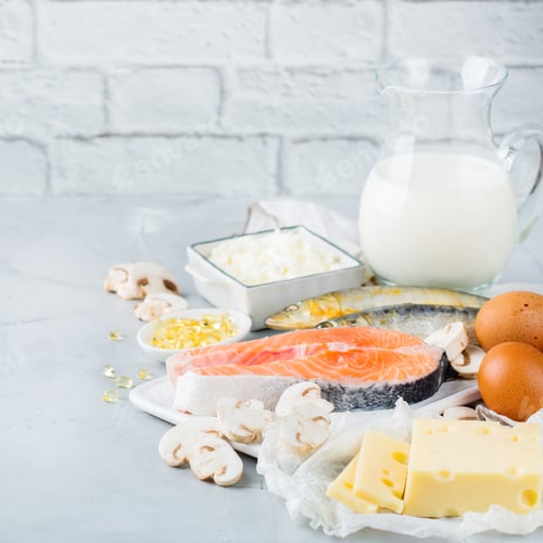 Preview: Assortment of healthy vitamin d source food