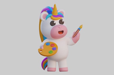 Vorschau: Zeichentrickfigur des Einhornmalers