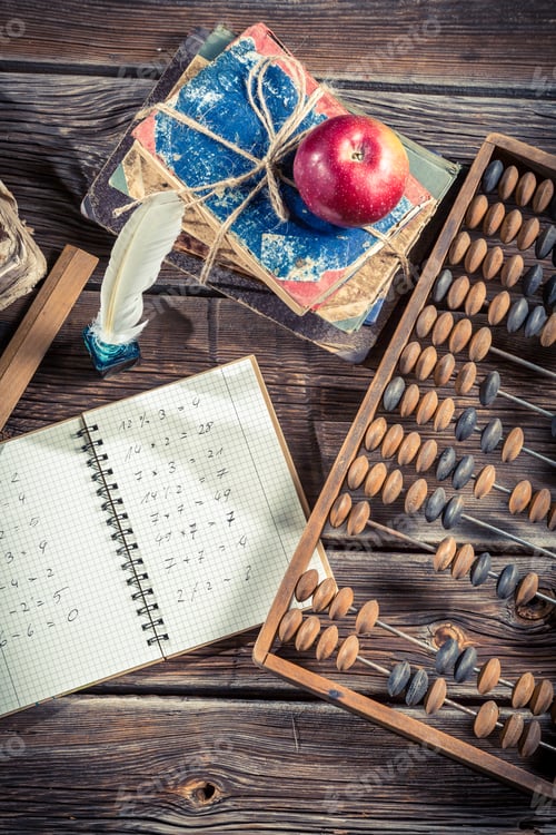 Preview: Mathematics notes on the school desk