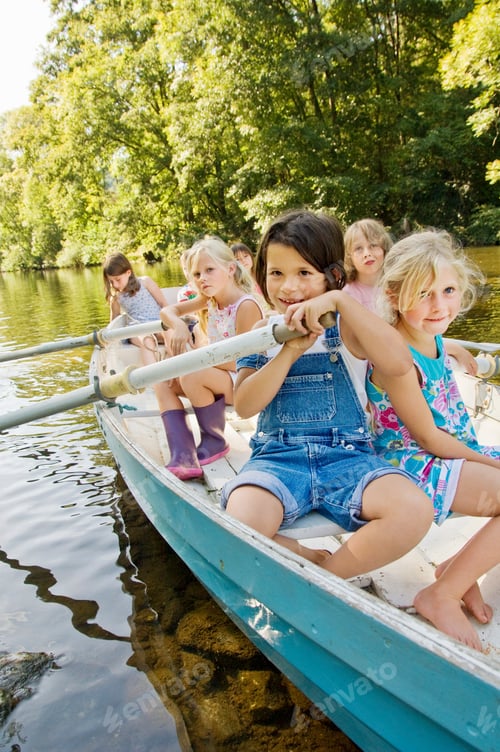 Preview: Children enjoying a sunny day out on a boat ride