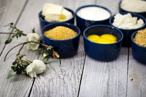 Preview: ingredients for cheesecake , in a bowl