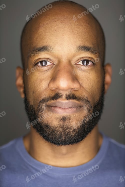 Preview: Portrait of mid adult man with beard, african american ethnicity