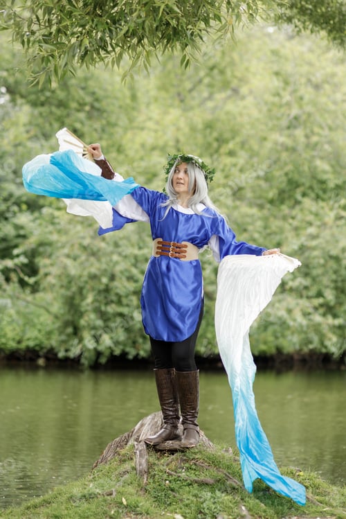 Preview: ethno dance with ribbons. Dancer