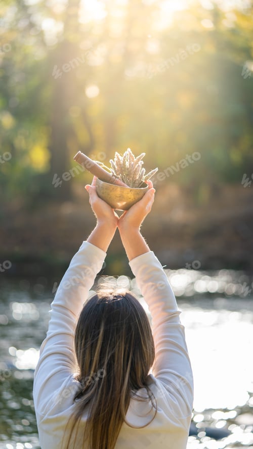 Preview: woman doing different mudras alternative medicine, mental health