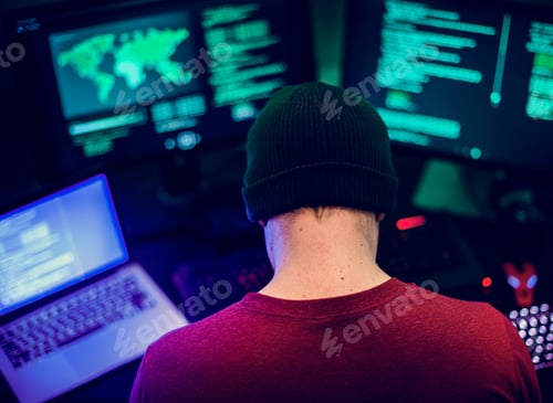 Preview: Caucasian man working on coding
