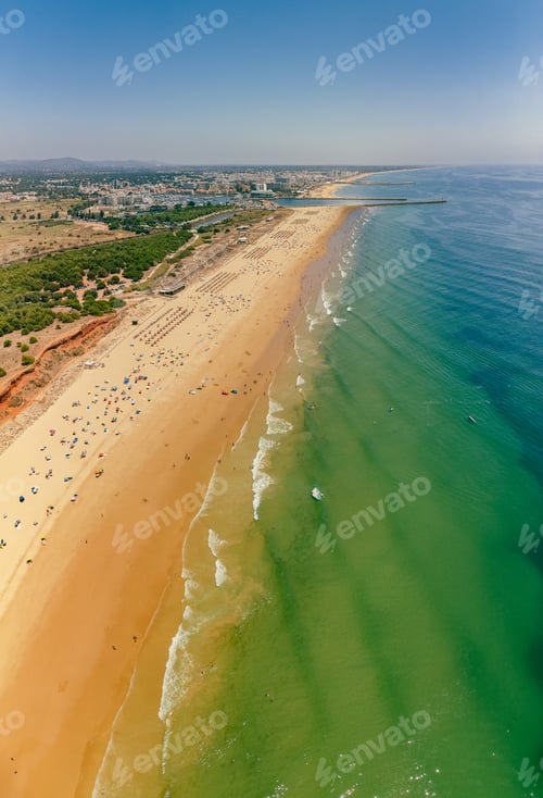 Preview: Aerial beach view of Vilamoura and Praia de Falesia, Algarve, Portugal