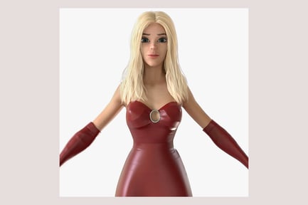 Preview: Stylized Woman in Evening Dress & Gloves