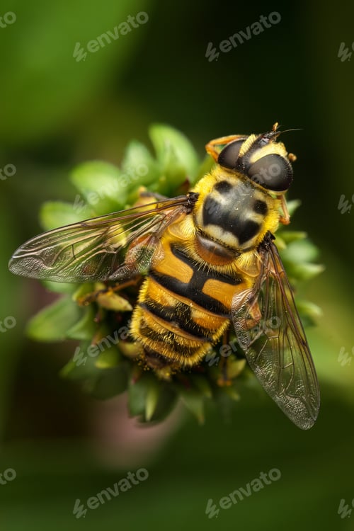 Preview: a bee on some plants has landed on it's back legs